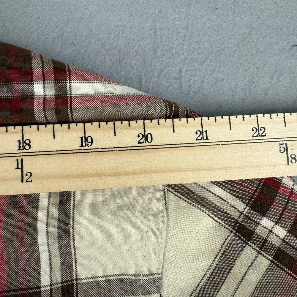Vtg FUBU The Collection Plaid Bomber Jacket‎ Size M Tan Red Harrington 90s Y2K